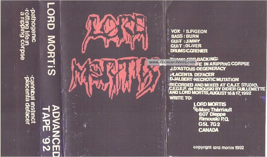 Lord Mortis - Advance tape '92