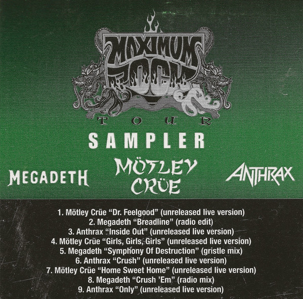 Megadeth / Anthrax / Mötley Crüe - Maximum Rock Tour Sampler ...