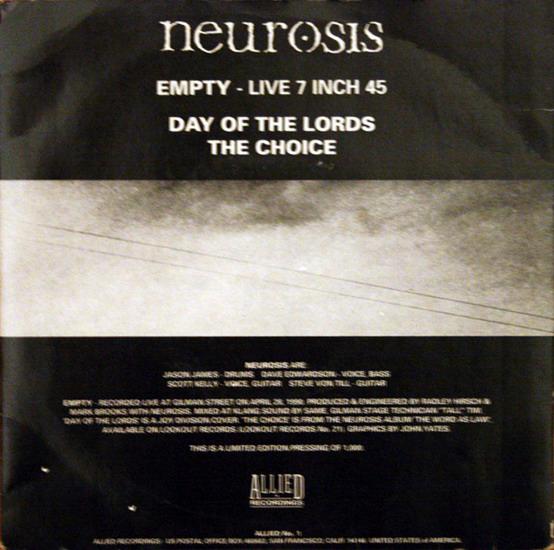Neurosis - Empty - Live 7 Inch 45