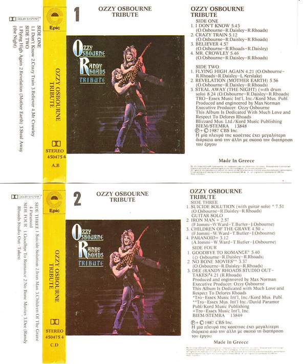 ozzy osbourne randy rhoads tribute book