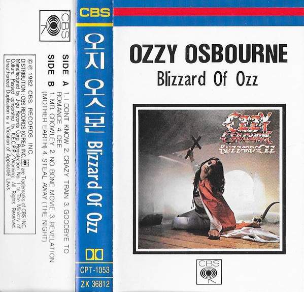 ozzy osbourne blizzard of ozz cassette