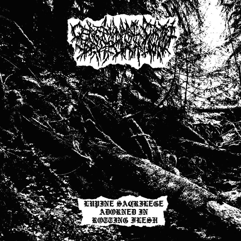 Ceremonial Crypt Desecration - Lupine Sacrilege Adorned in Rotting Flesh
